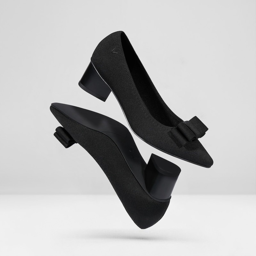 VIVAIA Pointed-Toe Bow Heels Black | EU 40 / US 9 Elegant Knit - Picture 3 of 11